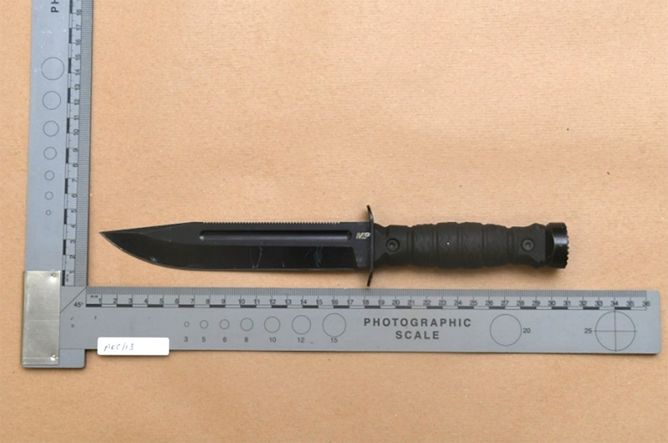 One of the knives used in the fatal attack on Keith Green