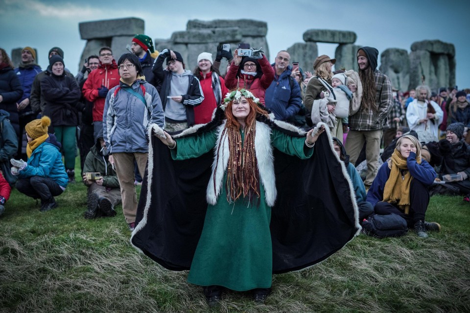 Winter solstice celebrations at Stonehenge.