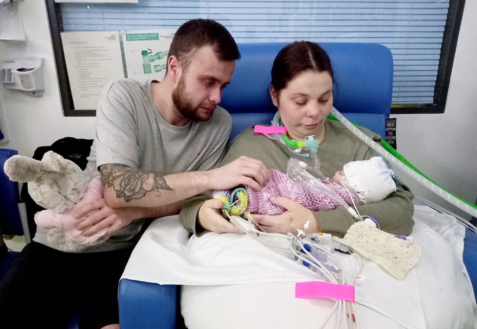 Adyn Humphries and Chelsea Wootton with their baby Ava-Lea Humphries