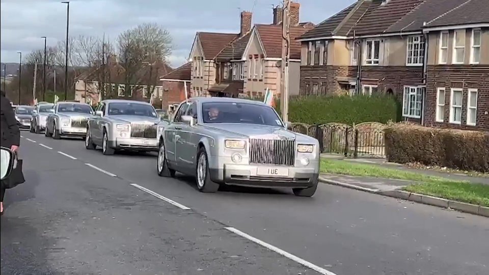 They were followed by a procession Rolls-Royces