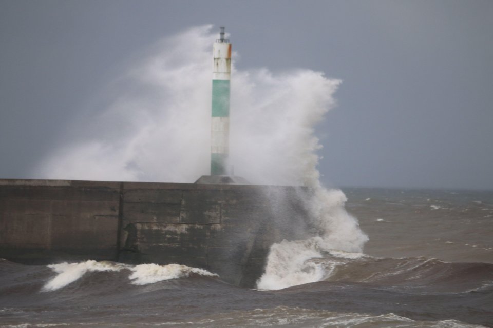 A cold blustery winter morning around the Welsh coast on Monday