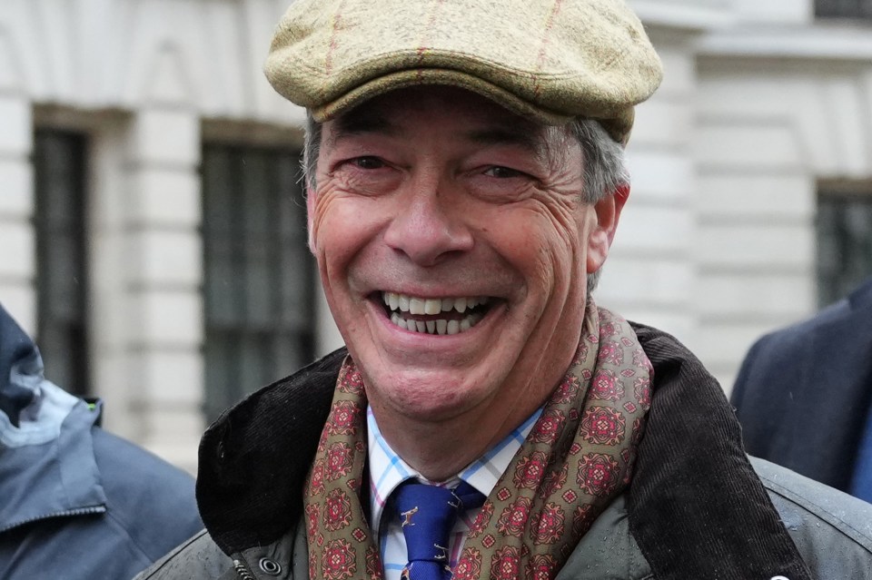 Nigel Farage at a farmers' rally in London.