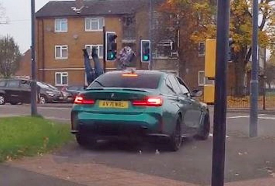 Dash-cam footage captures the moment a green BMW driven by Sohail Afzal ploughs into a pedestrian