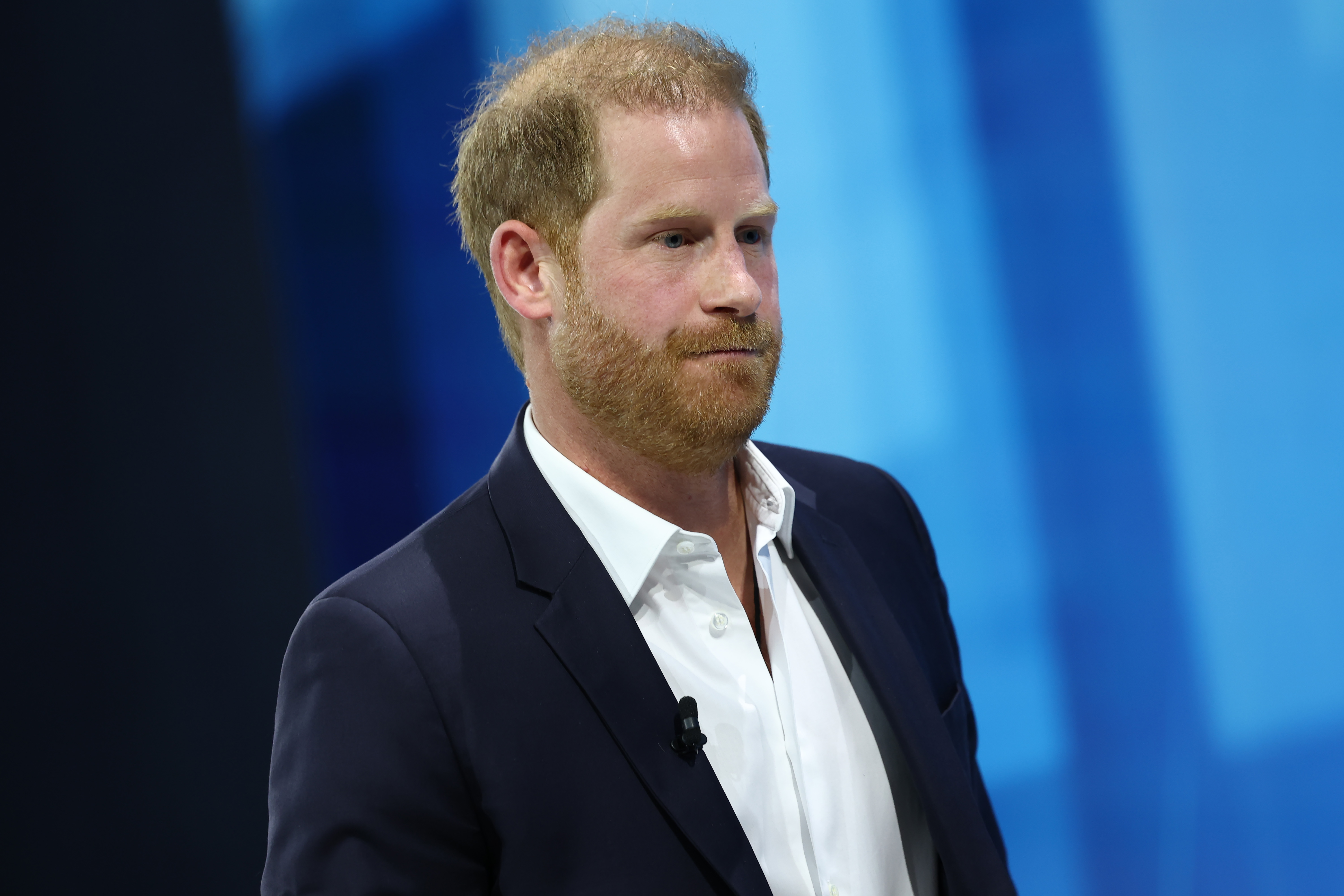 Prince Harry leaving the stage at the New York Times annual DealBook Summit on December 4