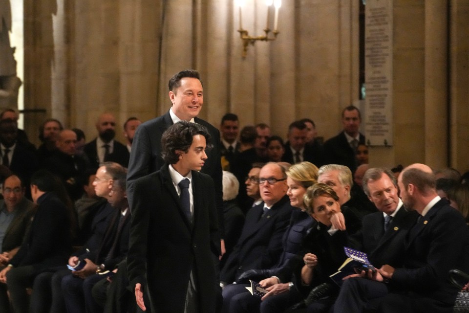 Tech billionaire Elon Musk was also in attendance at the Paris ceremony