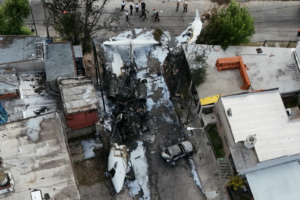 The private jet crashed into a building after coming into land in Buenos Aires