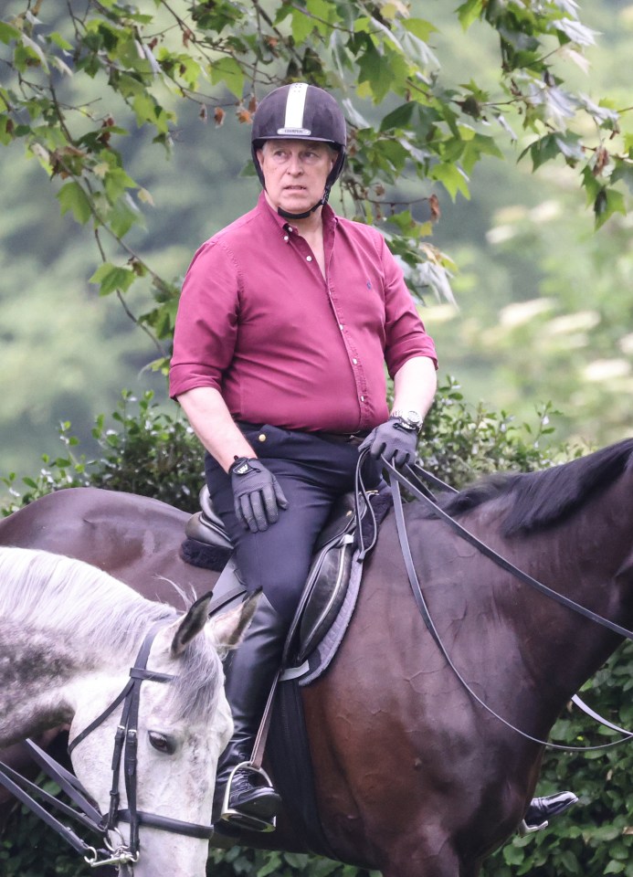 Prince Andrew horseback riding.