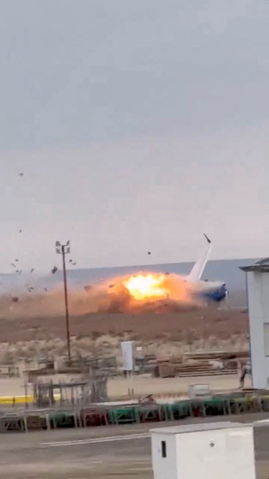 The plane exploded into a fireball as it crash landed