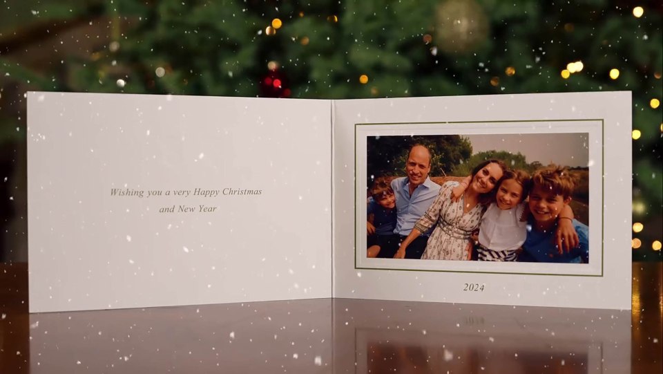 This follows a Christmas card released by the family wishing a 'happy Christmas and new year'