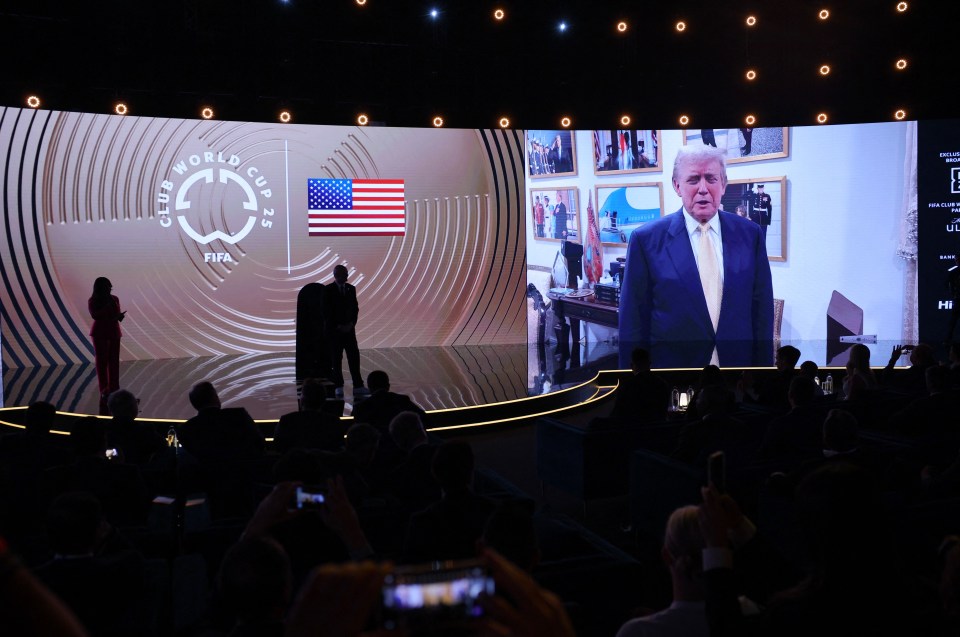 Donald Trump made a surprise appearance during the draw for the Fifa Club World Cup after being introduced by Gianni Infantino