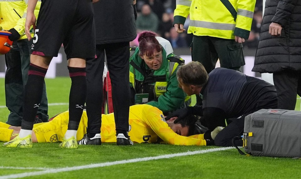 He was treated on the field by medics for approximately seven minutes