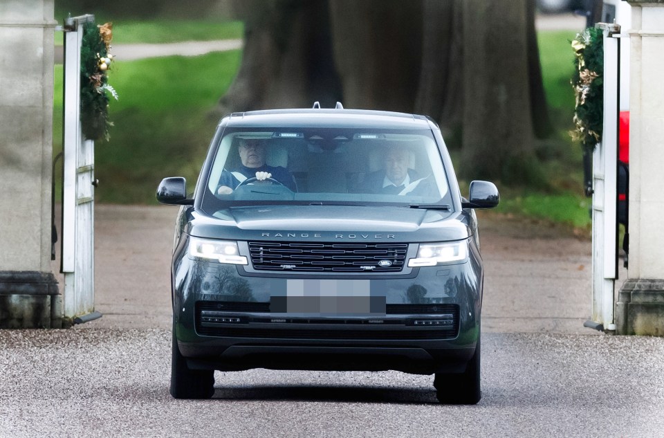 Prince Andrew seen driving out of Royal Lodge yesterday