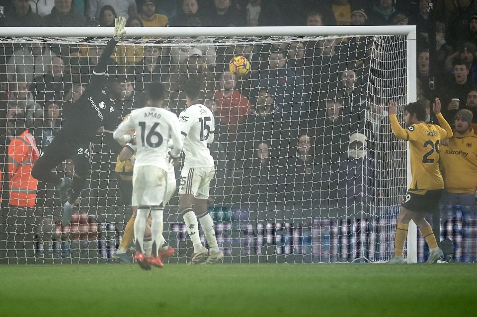 Onana was humiliated for the Wolves opener as he reacted too late