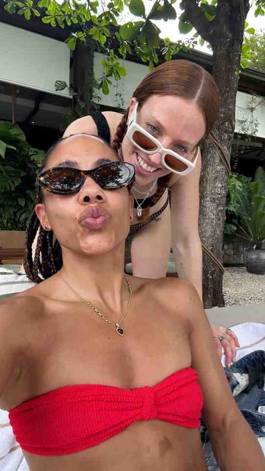 Jess Glynne and Alex Scott swerved a family Christmas in foggy Britain for a luxury trip to Costa Rica