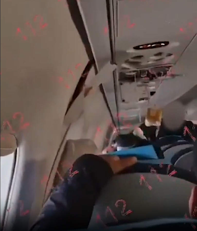 Harrowing footage from inside a plane moments before a crash in Kazakhstan.