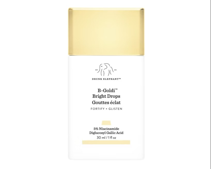 Drunk Elephant B-Goldi Bright Drops bottle.