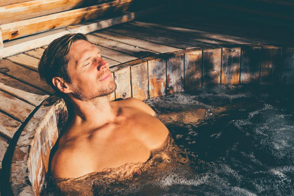 Hot tub therapy can ease strain on the heart by loosening blood vessels (stock image)