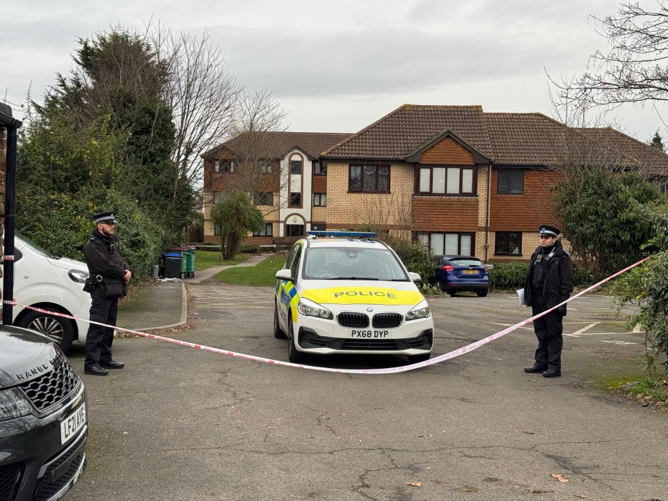 Police officers at a murder crime scene.