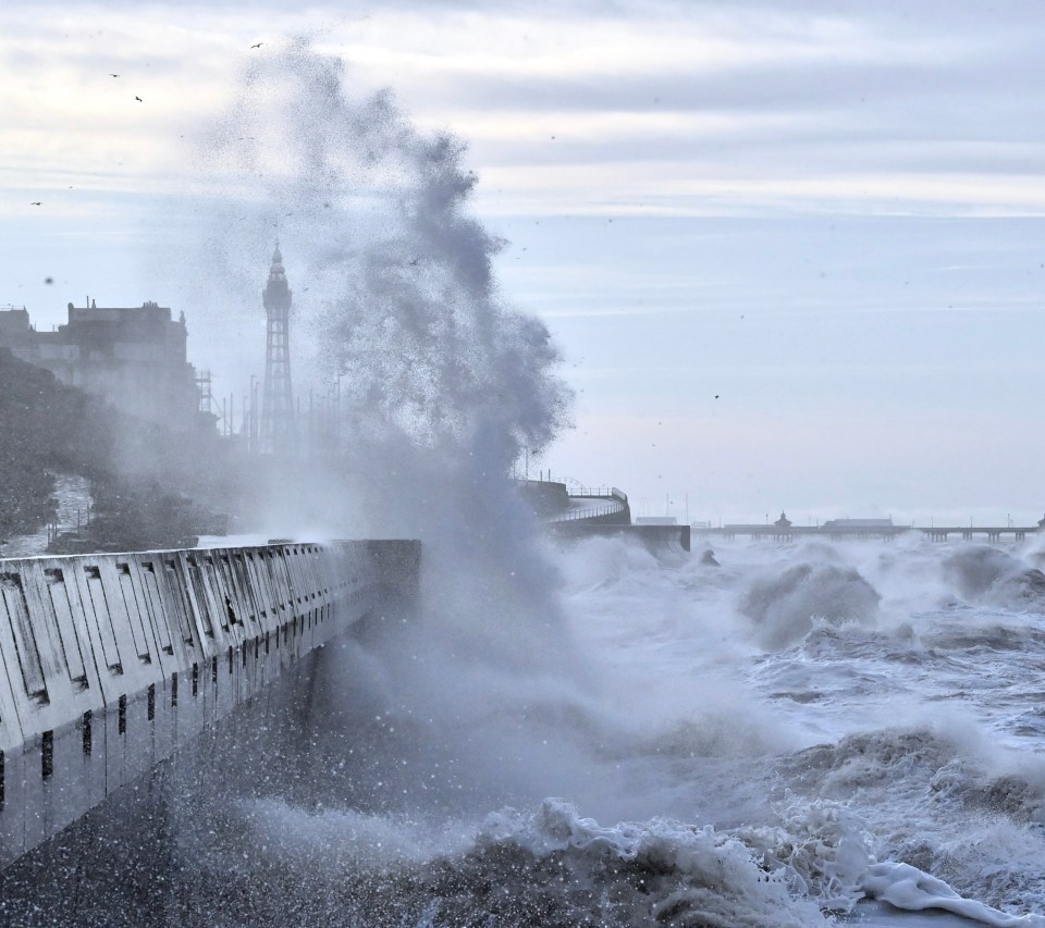 Strong winds in Blackpool