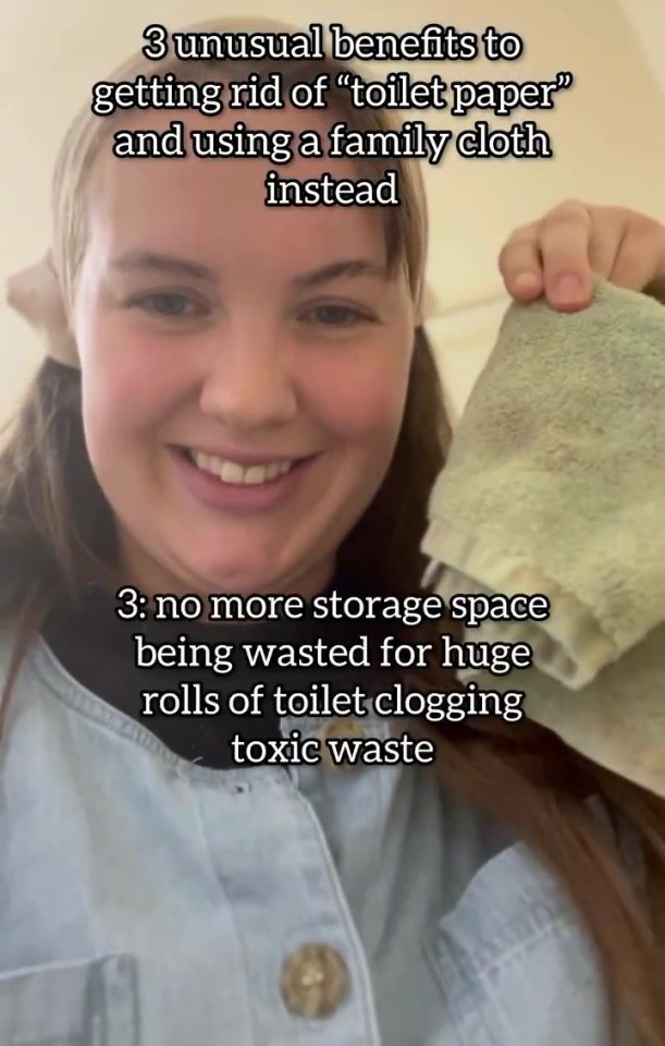 Mum Elisabeth went viral on Instagram after raving about old scraps of cloth - which she uses as loo roll with her family