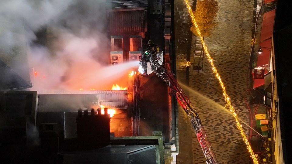 Around 50 firefighters tackled the flames on Monday night