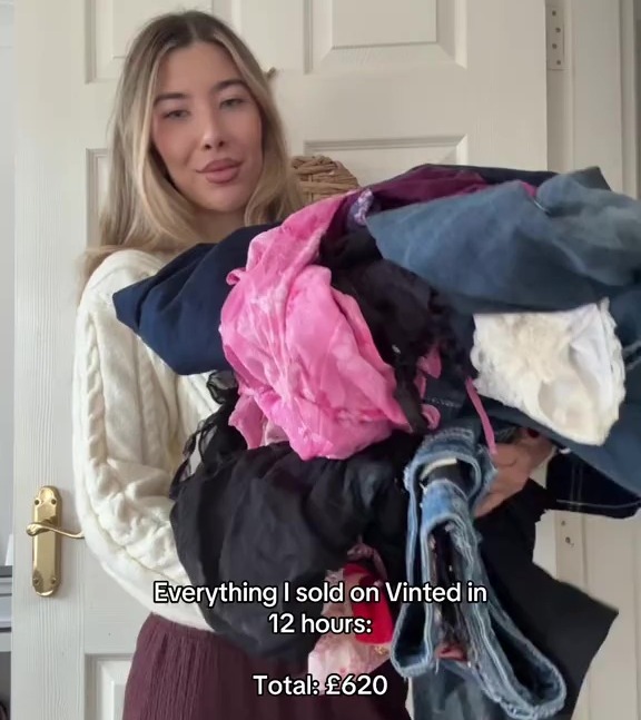 In another TikTok, she proved her credentials again as she showed the massive haul of clothes she'd sold in just 12 hours