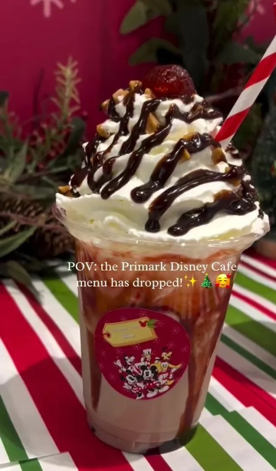 Primark has revealed its Christmas menu at its cafe, and it includes festive shakes