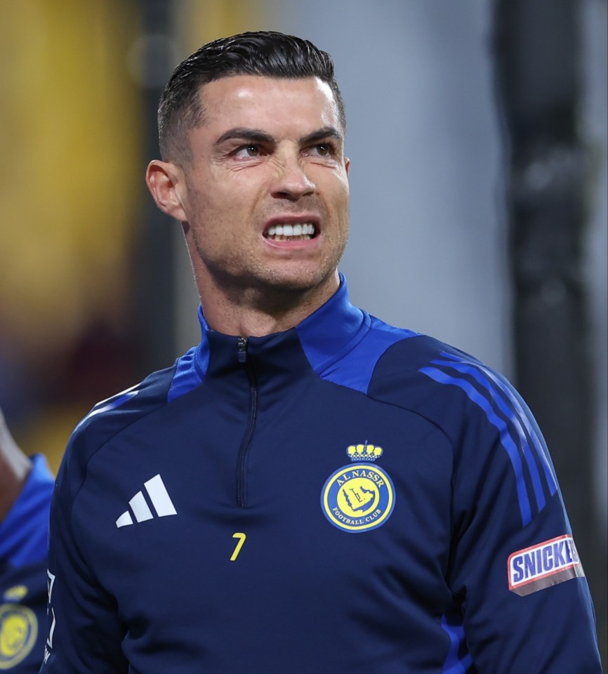 Cristiano Ronaldo of Al-Nassr FC warming up.