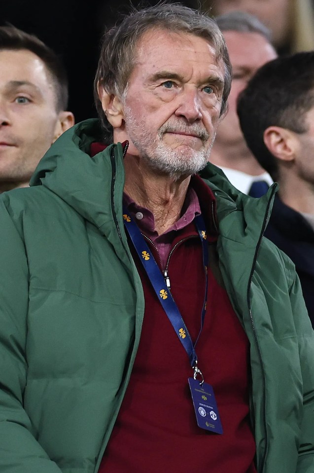 Sir Jim Ratcliffe, owner of Ineos and co-owner of Manchester United, at a football match.