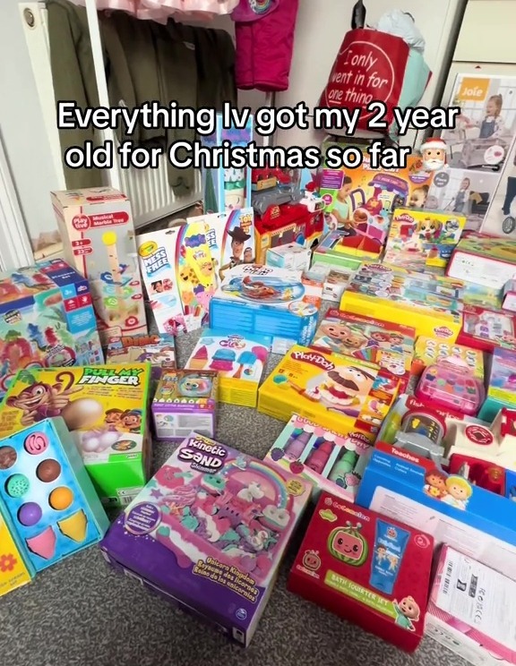 Leah took to TikTok to share a look at the presents she's got her two-year-old for Christmas "so far"