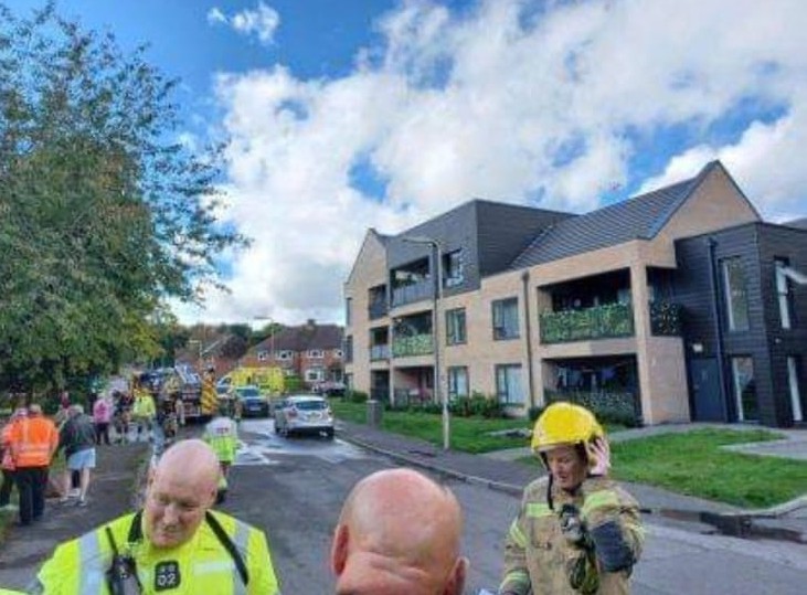 Firemen outside Niamh's home