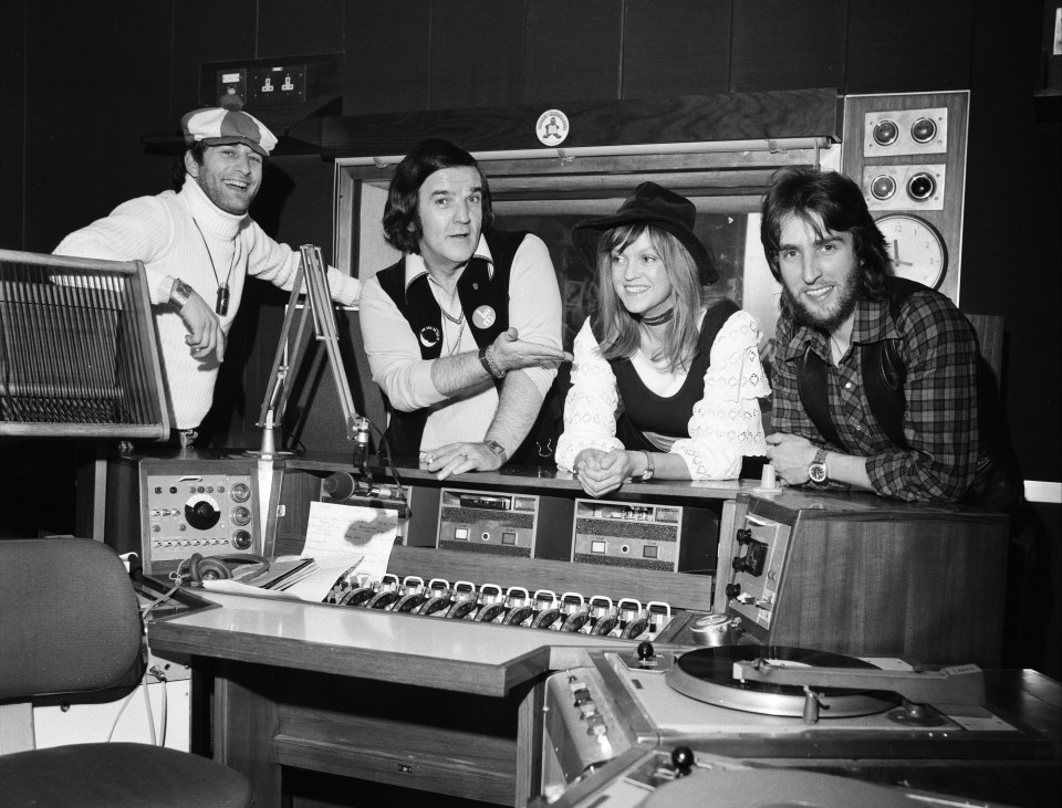 Johnnie, far right, with fellow legends of the airwaves, Emperor Rosko, Alan Freeman and Annie Nightingale in the 1970s