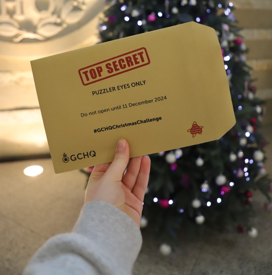 GCHQ's 2024 Christmas challenge puzzle in a "Top Secret" envelope.