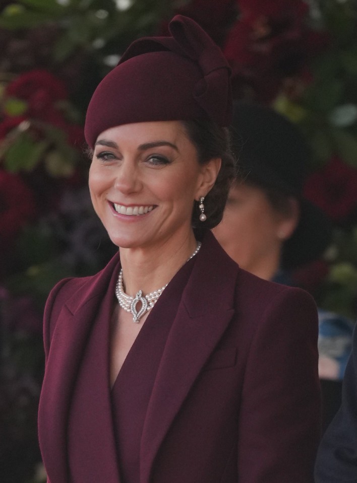 Princess Kate wore the late Queen's pearl necklace on Tuesday to meet the Qatari royal family