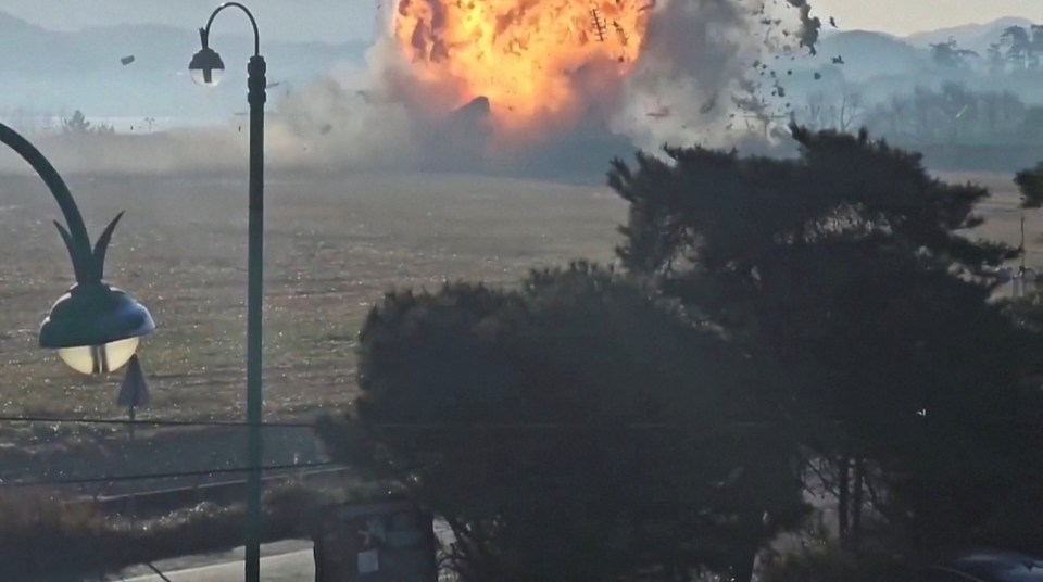 The plane is then engulfed in a fireball