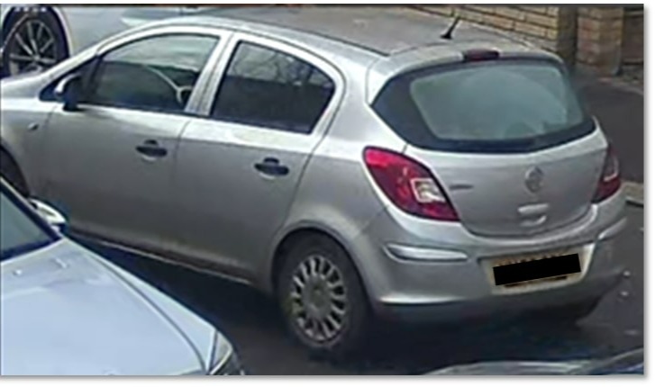 CCTV of the silver Vauxhall in which she was found