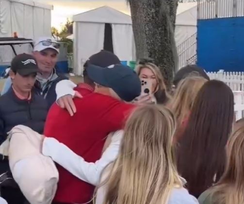 Tiger Woods shared a hug with ex-wife Elin Nordegren at the PNC Championship in Orlando