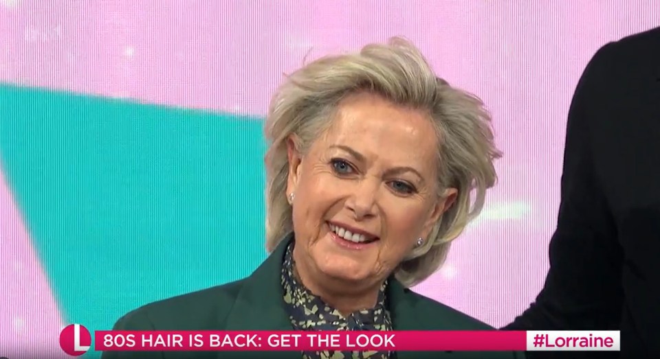 Mathy with her new 80s 'do - which she loved but viewers thought it was "horrendous"