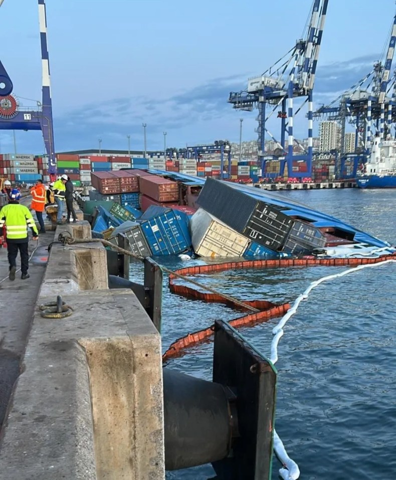 Authorities confirmed the area around the ill-fated vessel had been cordoned off with floating barriers