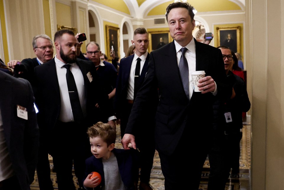 Elon Musk leaving a meeting on Capitol Hill.