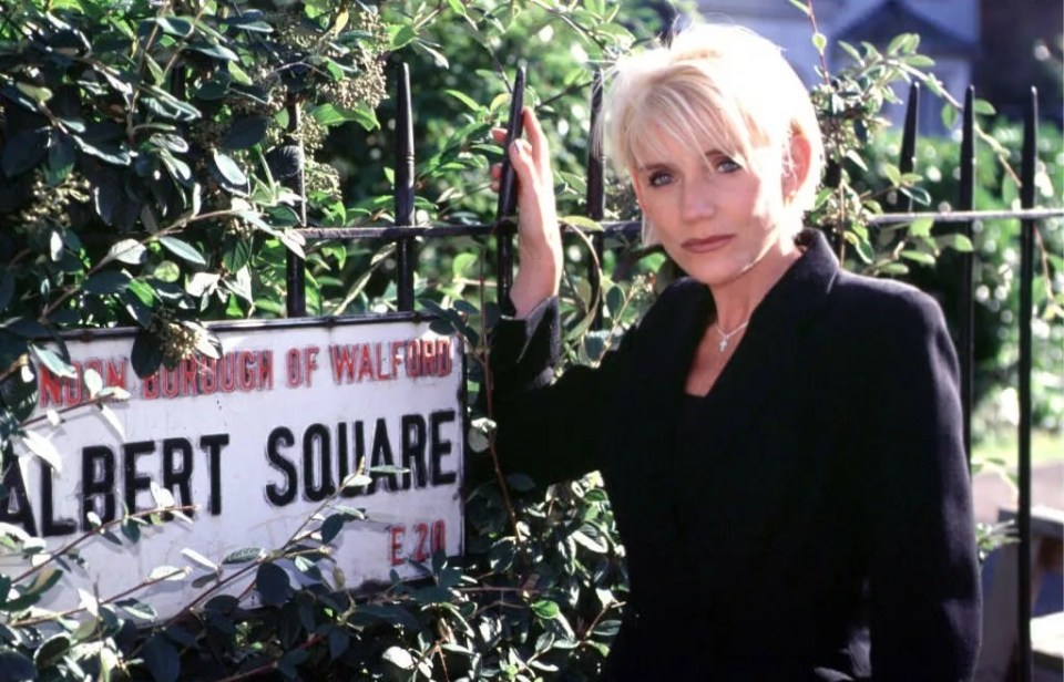 Michelle in character on the EastEnders set in 1997