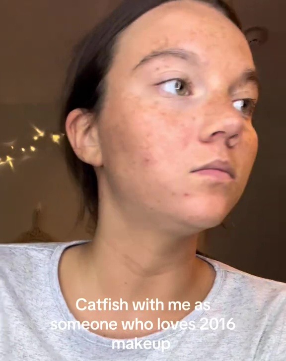 Macy took to TikTok to share her transformation courtesy of her beloved 2016 make-up