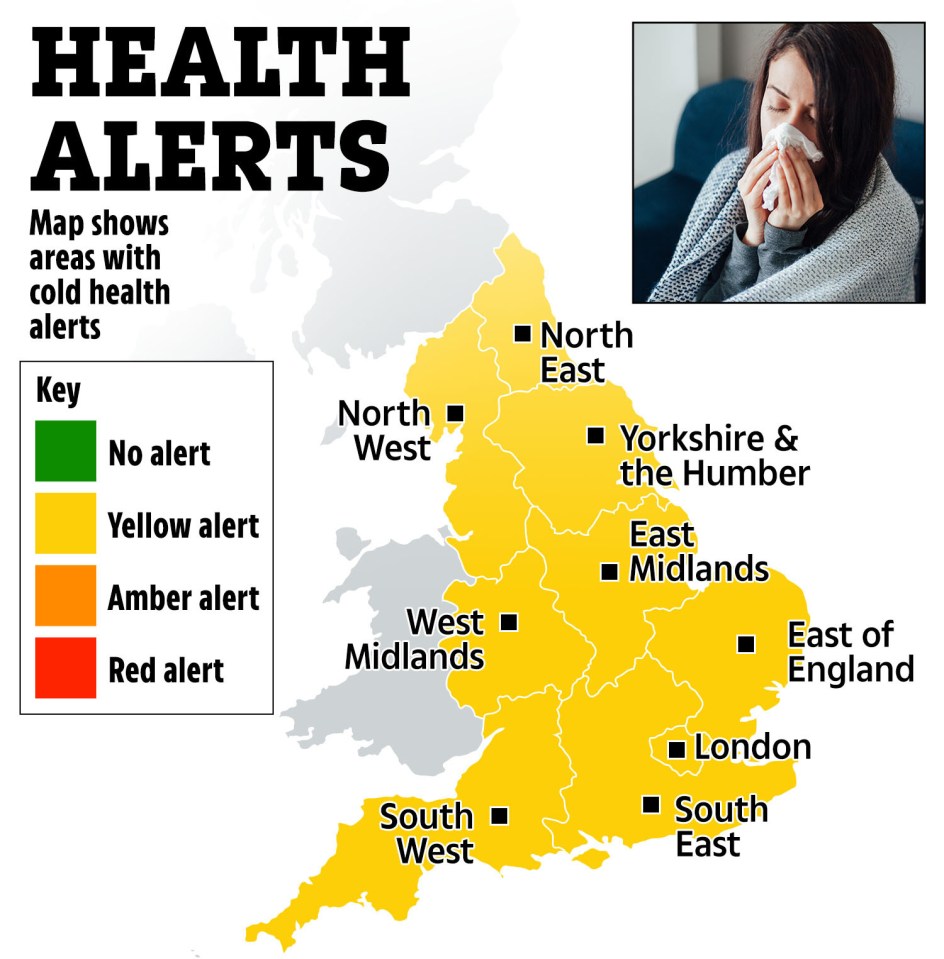 This map reveals every cold health alert in UK over New Year