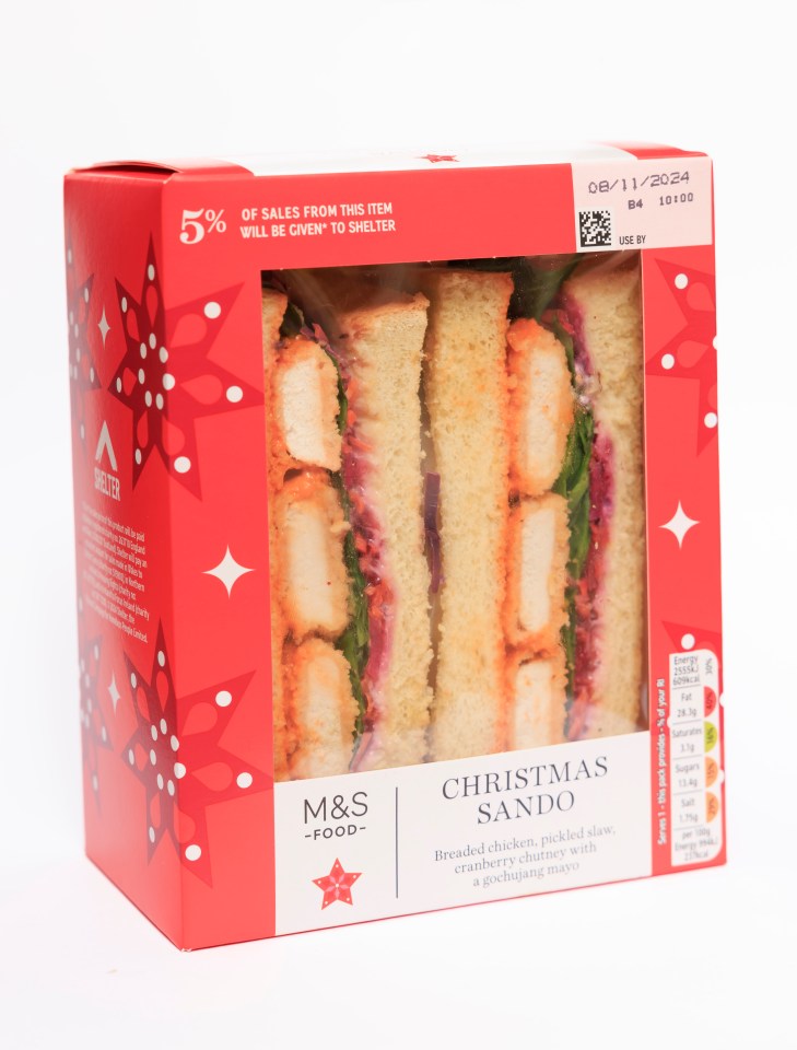 The M&S sandwich was delicious but not very festive