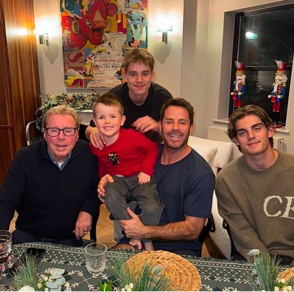 Family gathered around a table for a holiday meal.