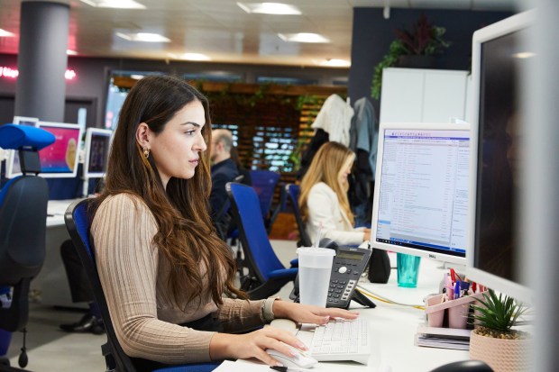 woman on a computer 