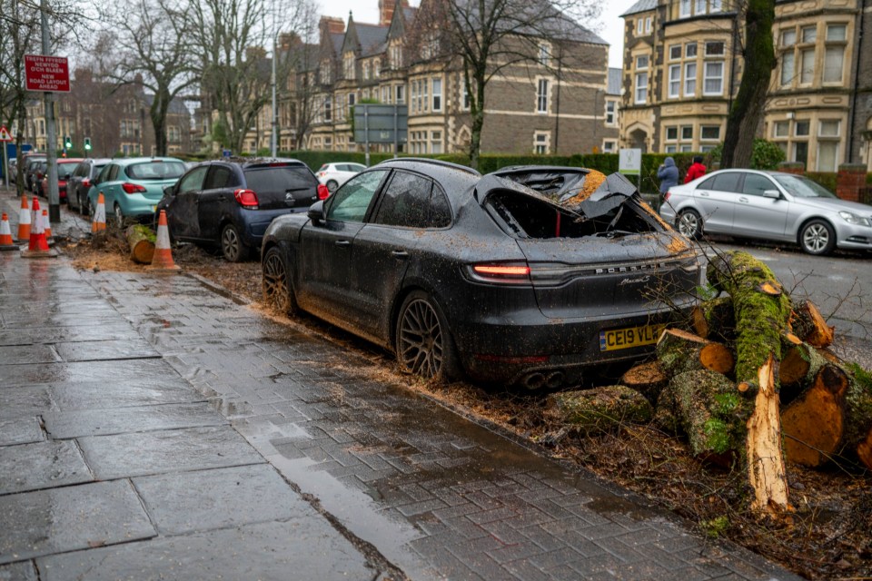 An expensive Porsche was destroyed in Cardiff