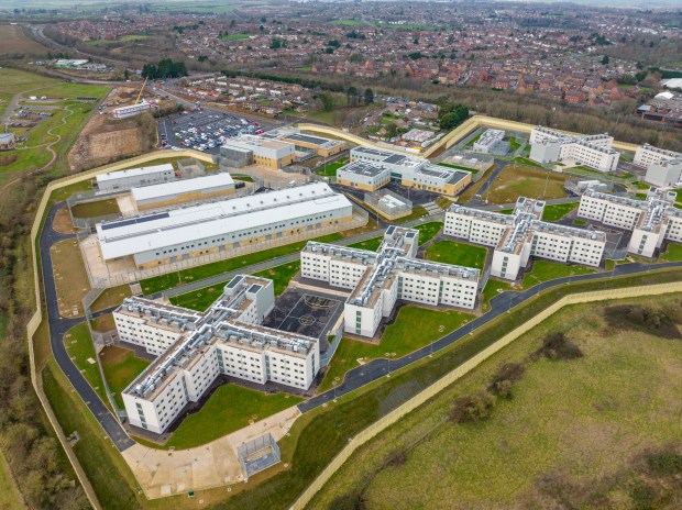 Aerial view of HMP Five Wells, Britain's most expensive prison.