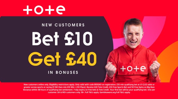 Bet £10, get £40 in bonuses.  New customer offer.  T&amp;Cs apply.