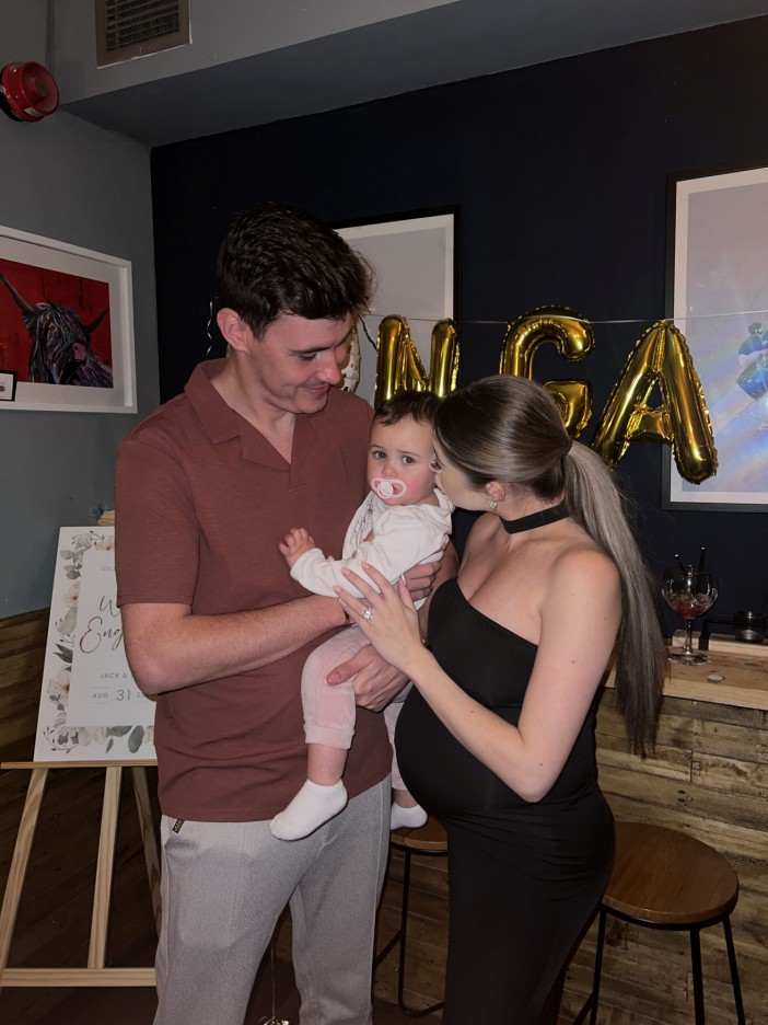 Pic from Kennedy News & Media (Pictured:TIA BRADBURY, 25 WITH PARTNER KYLE BLOSS, 26 AND DAUGHTER BELLE BLOSS, 2.) A mum claims her declining vision was dismissed by doctors as 'migraines' until she went BLIND - only to discover they were a hidden brain tumour. Tia Bradbury, from Crewe, had been experiencing migraines and eye 'flickering' for months but says doctors dismissed her symptoms as hemiplegic migraines in December last year - without doing any scans. The 25-year-old's vision in her left eyesight was getting worse by the day and she became convinced something more was going on when she noticed personality changes such as irritability. DISCLAIMER: While Kennedy News and Media uses its best endeavours to establish the copyright and authenticity of all pictures supplied, it accepts no liability for any damage, loss or legal action caused by the use of images supplied and the publication of images is solely at your discretion. SEE KENNEDY NEWS COPY - 0161 697 4266